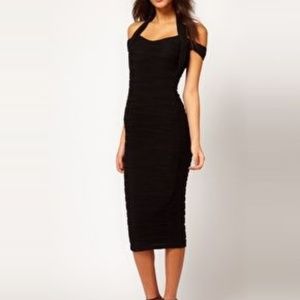 ASOS Black Bodycon Ribbed Dress